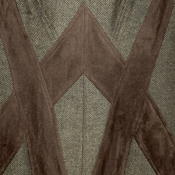 Vince Camuto Brown Tweed Faux Suede Sleeveless Sheath Dress Sz 8 - Picture 4 of 8